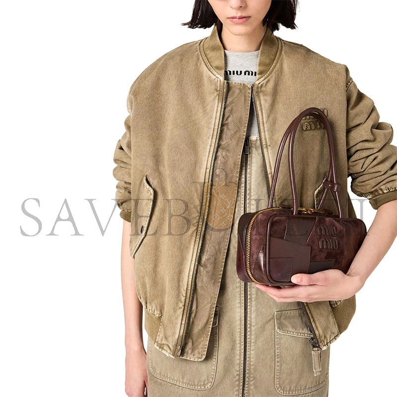 MIU MIU BEAU LEATHER PATCHWORK BAG 5BB173 (28*11.5*8cm)